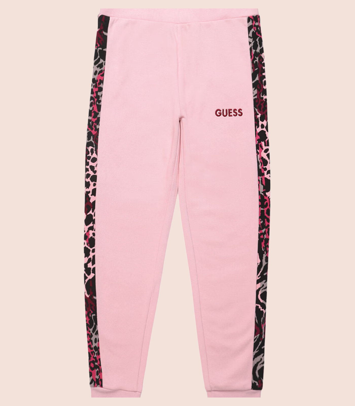 GUESS KIDS x Pink Joggers with Bold Leopard Print