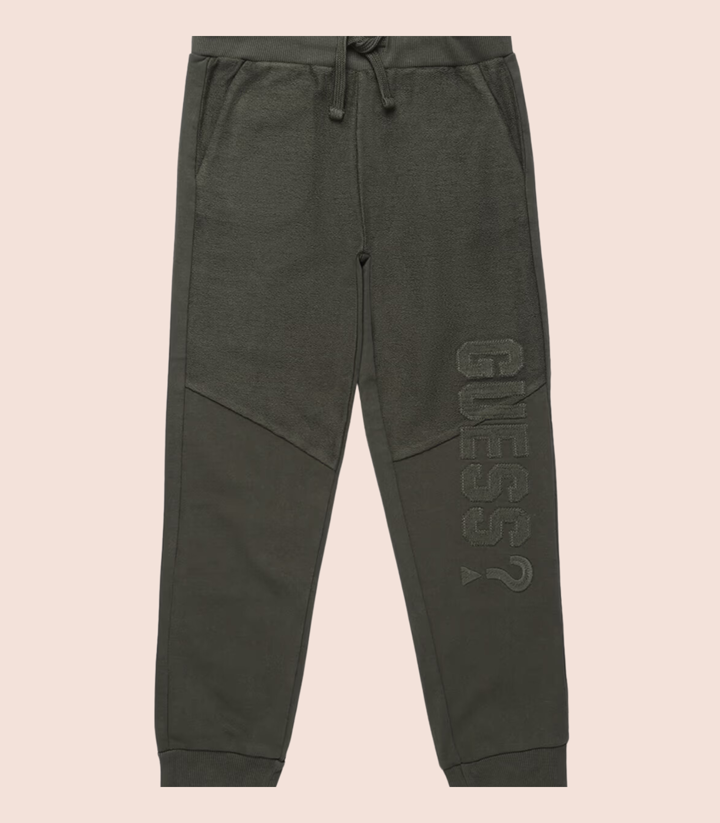 GUESS KIDS x Olive Solid Joggers with GUESS Embroidery
