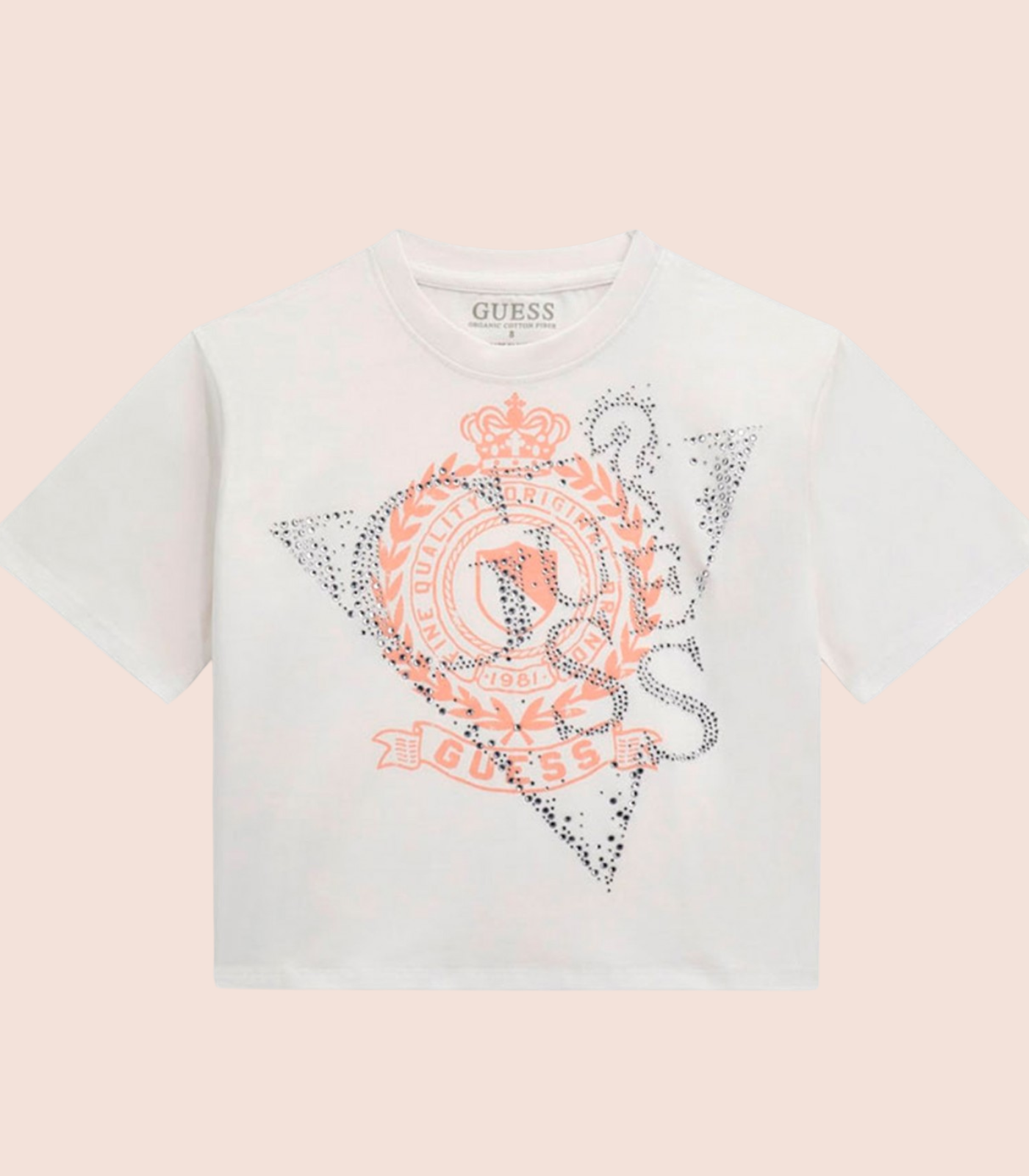 GUESS KIDS x White Midi Blouse with Strass