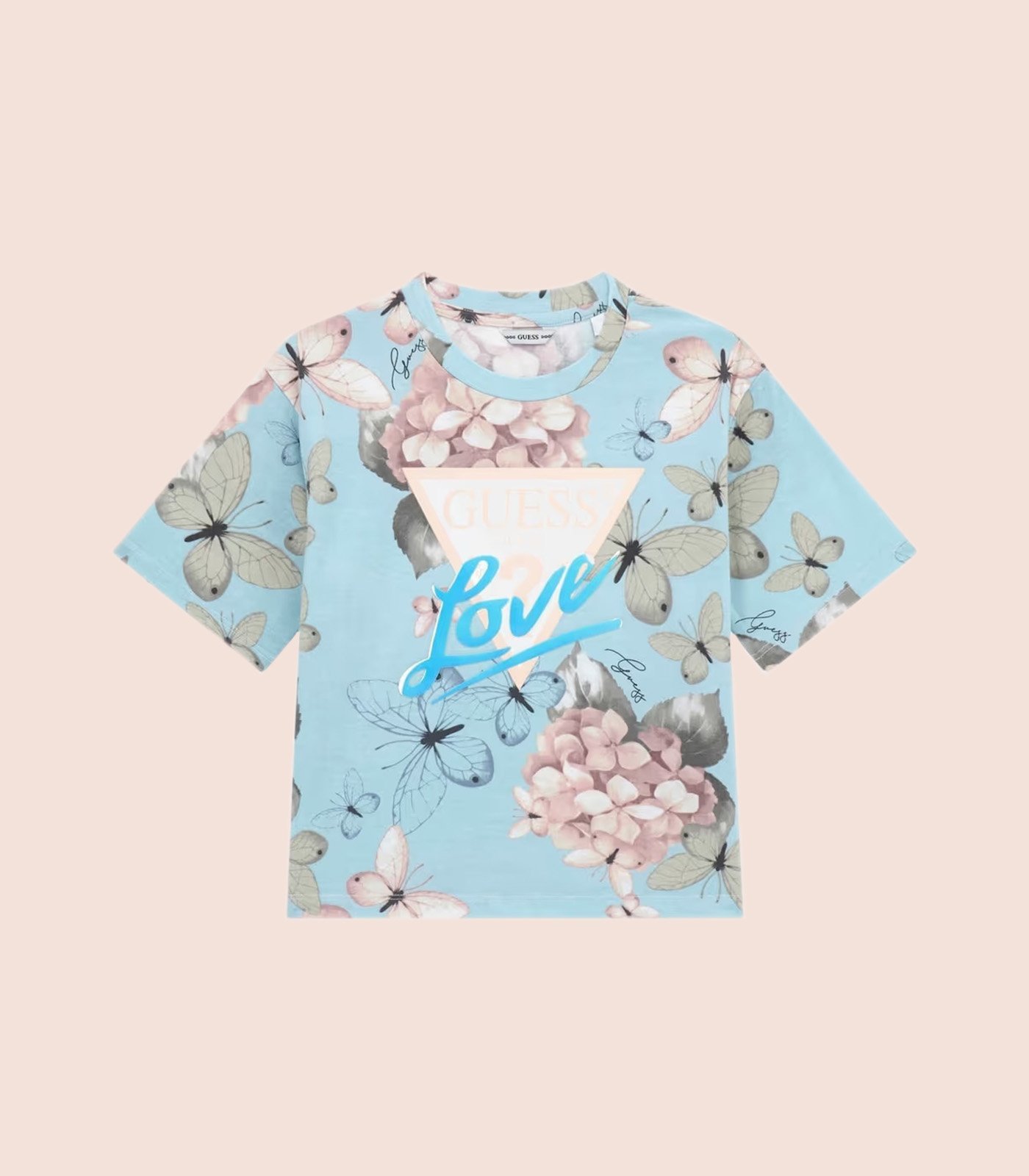 GUESS KIDS x Multi-Print Round Neck T-Shirt