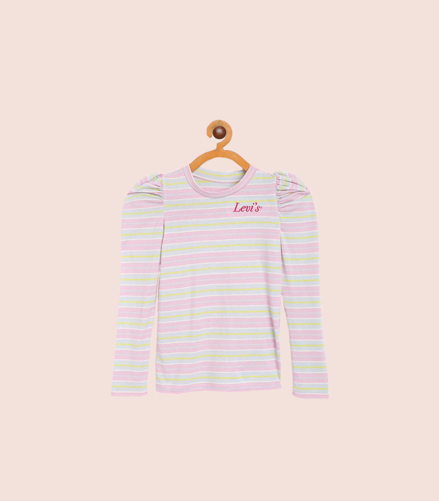 LEVI'S® GIRLS STRIPED RUFFLE SLEEVE SHIRT