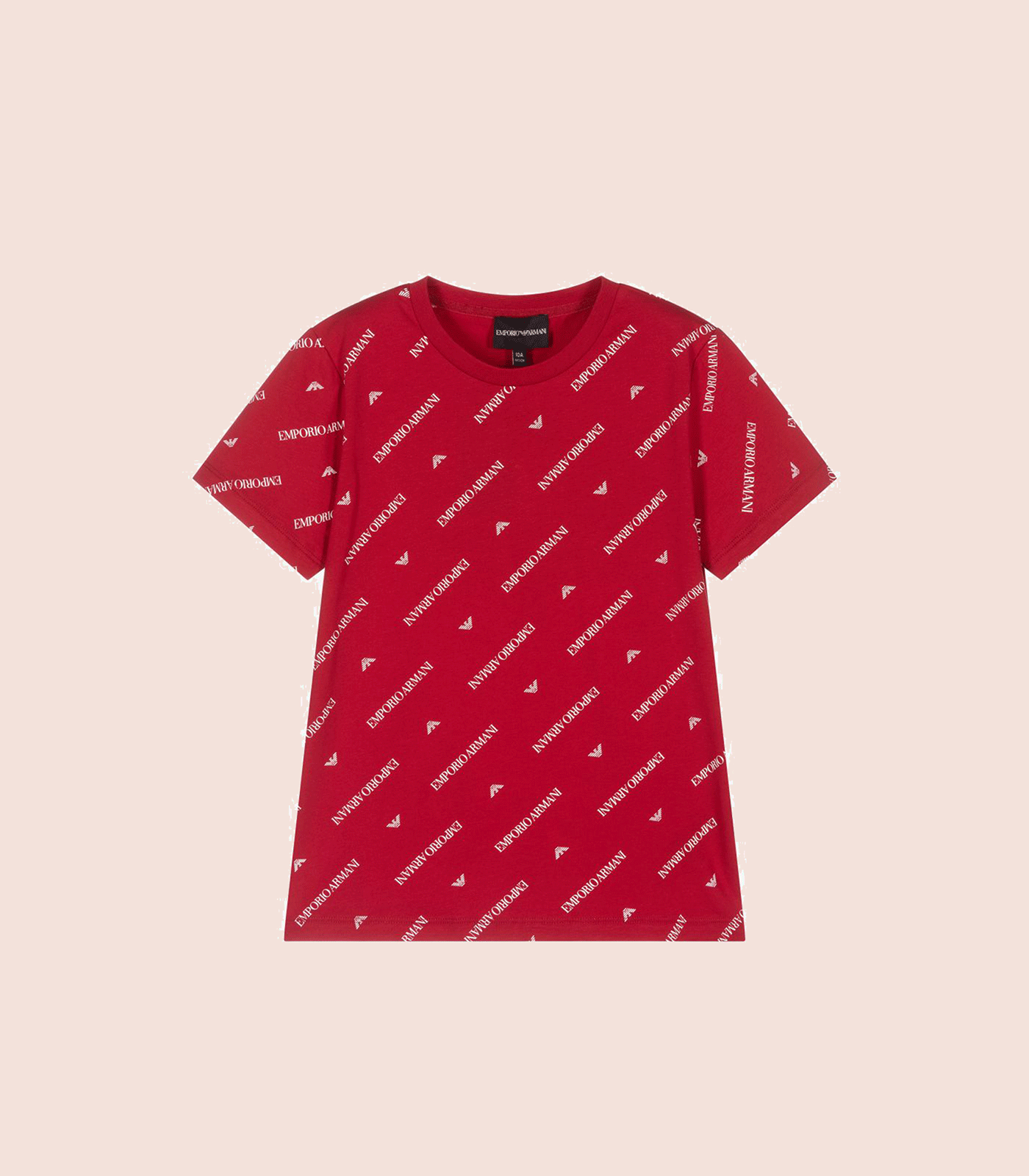 EMPORIO ARMANI x Red Short Sleeve Brand Print T-Shirt