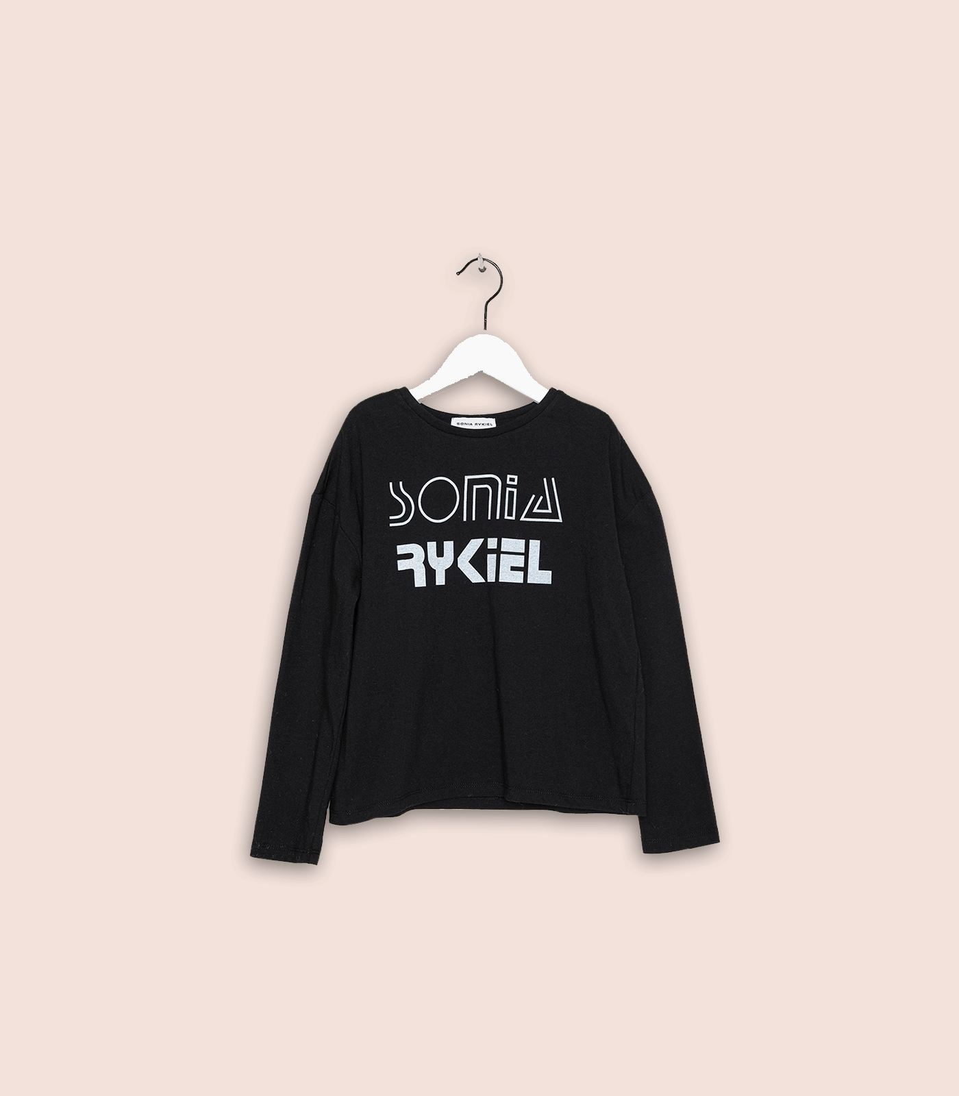 SONIA RYKIEL KIDS - LOGO PRINTED BLACK T-SHIRT
